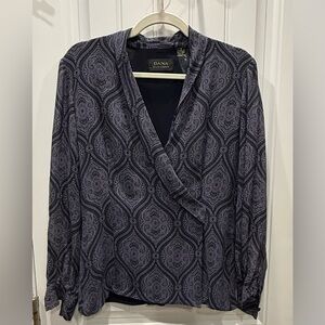 Dana Buchman Silk Wrap‎ Blouse EUC